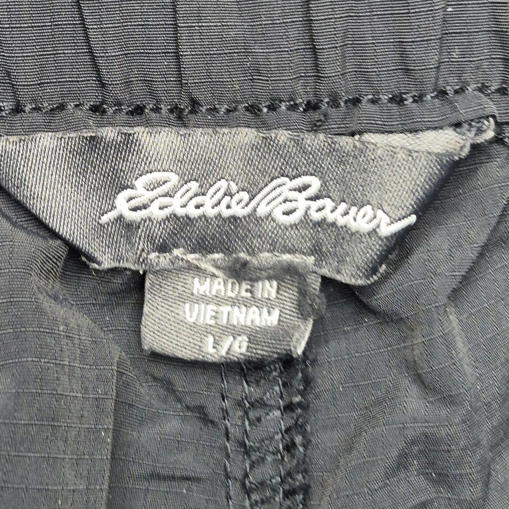 Eddie Bauer Shorts Mens L Charcoal Grey Cargo Hiking Nylon Elastic Waist - Picture 3 of 16